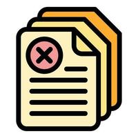 Cancel docs icon color outline vector