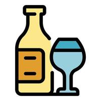 Alcohol drink icon color outline vector