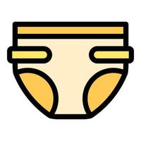 Kid nappy diaper icon color outline vector