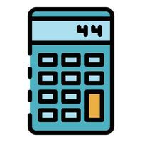 Manual calculator icon color outline vector