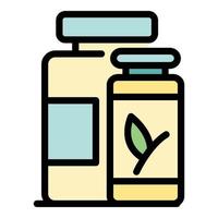 Food jars icon color outline vector