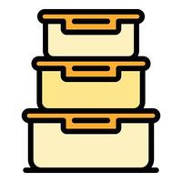Food containers icon color outline vector
