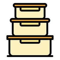 Kitchen containers icon color outline vector