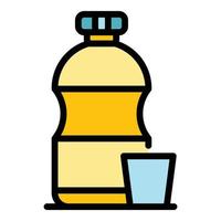 Solution bottle icon color outline vector