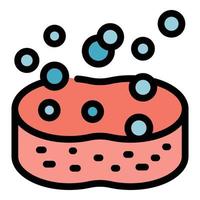 Bath sponge icon color outline vector