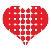 Heart with dots icon, simple style vector