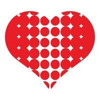 Heart with dots icon, simple style vector