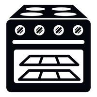 Oven with glass icon, simple style vector