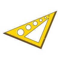 Triangle ruler icon, cartoon style vector