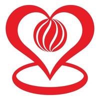 Global heart icon, simple style vector