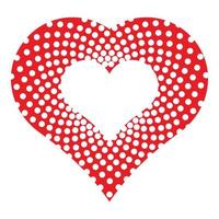 Dotted heart icon, simple style vector