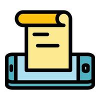 Phone paper icon color outline vector