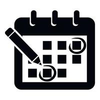 Mark calendar icon, simple style vector