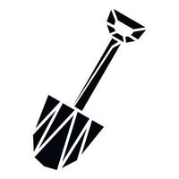 Diamond shovel icon, simple style vector