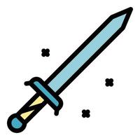 Blacksmith sword icon color outline vector