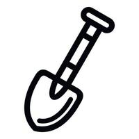 Line shovel icon, simple style vector