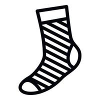 Striped sock icon, simple style vector