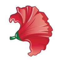 Single poppy icon, cartoon style vector