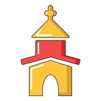 Church icon, cartoon style vector