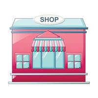 Street shop icon, cartoon style vector