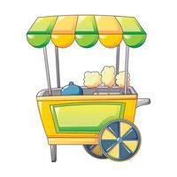 Popcorn shop icon, cartoon style vector