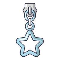 Star zip icon, cartoon style vector