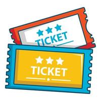 Cinema tickets icon, cartoon style vector