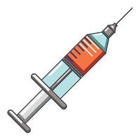 Full syringe icon, cartoon style vector