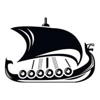 Scandinavian ship icon, simple style vector