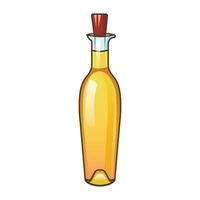 Golden olive oil bottle icon, cartoon style vector