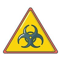 Caution icon, cartoon style vector