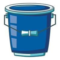 Plastic bucket icon, cartoon style vector