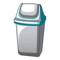 Trash bin bucket icon, cartoon style vector