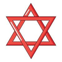 Star of david judaism icon, cartoon style vector