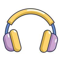 Headphones icon, cartoon style vector