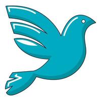 White peace pigeon icon, cartoon style vector