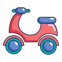 icono de scooter, estilo de dibujos animados vector