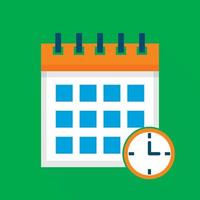 Time calendar icon, flat style vector