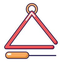 Musical triangle icon, cartoon style vector