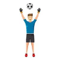 Soccer player man icon, cartoon style vector