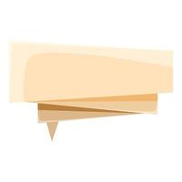 Origami speech bubble icon, cartoon style vector