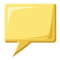Yellow speech bubble square shape icon vector