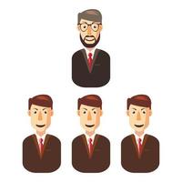 Business team icon, cartoon style vector