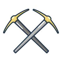 Pick axe tool icon, cartoon style vector