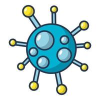 Round viral bacteria icon, cartoon style vector