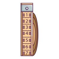 Measuring tape icon, cartoon style vector