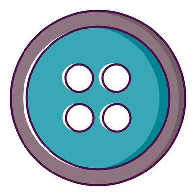 Sewing button icon, cartoon style