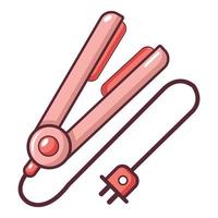 Hair straightener icon, cartoon style vector