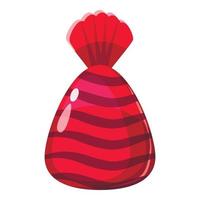 Chocolate candy in red wrap con, cartoon style vector