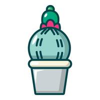 Acanthocalycium cactus icon, cartoon style vector